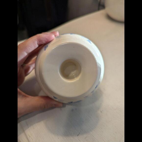 Made in USA Blue-Work Candle Holder, Hand Painted, Lasting Products Inc. - Picture 4 of 4